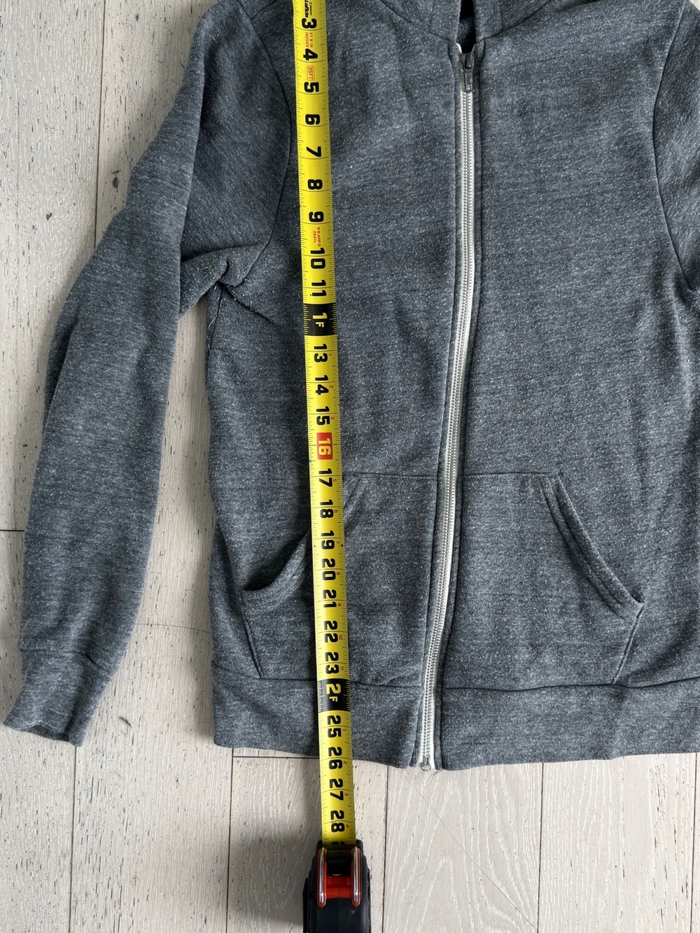 Alternative Apparel Dark Heather Gray Full-Zip Hooded Sweatshirt - Picture 3 of 4